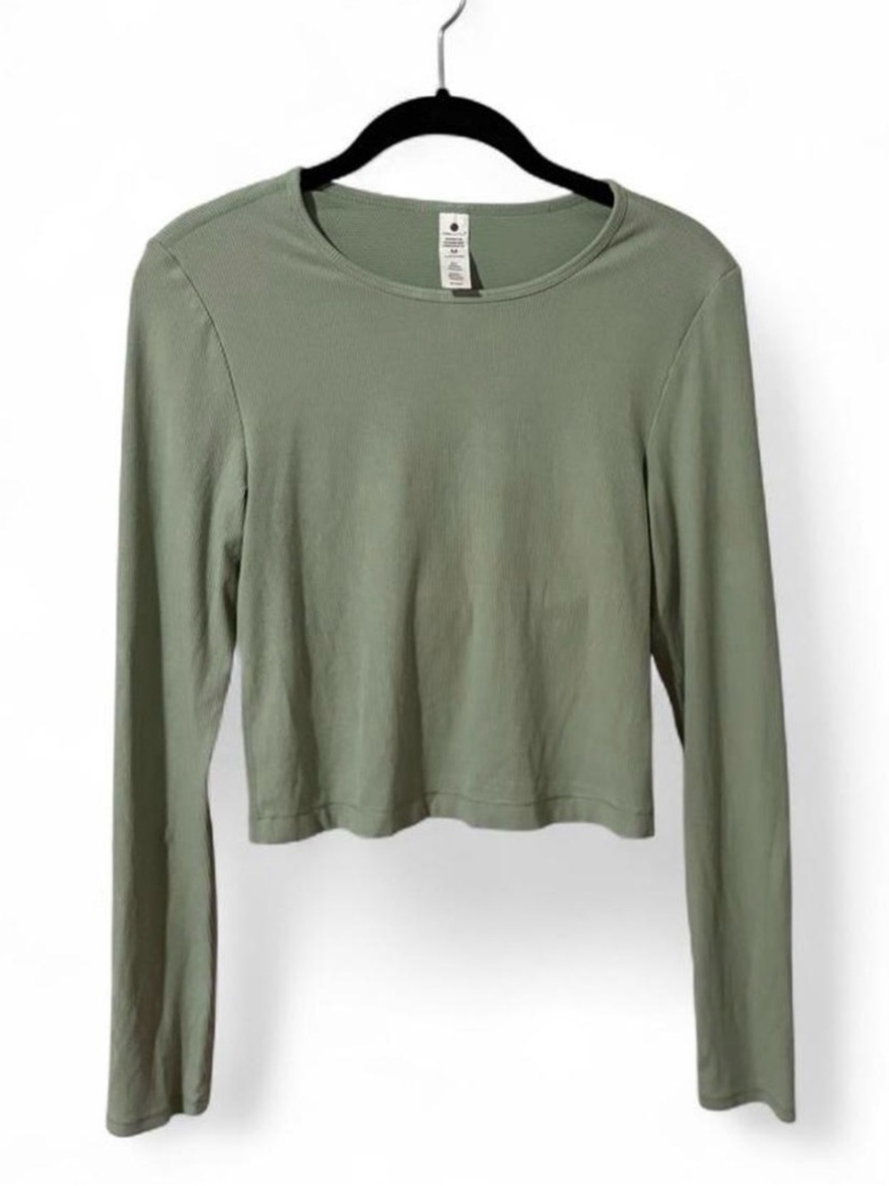 Yogalicious Heavenly Rib Kathleen Short Length Long Sleeve Top Sage Green M